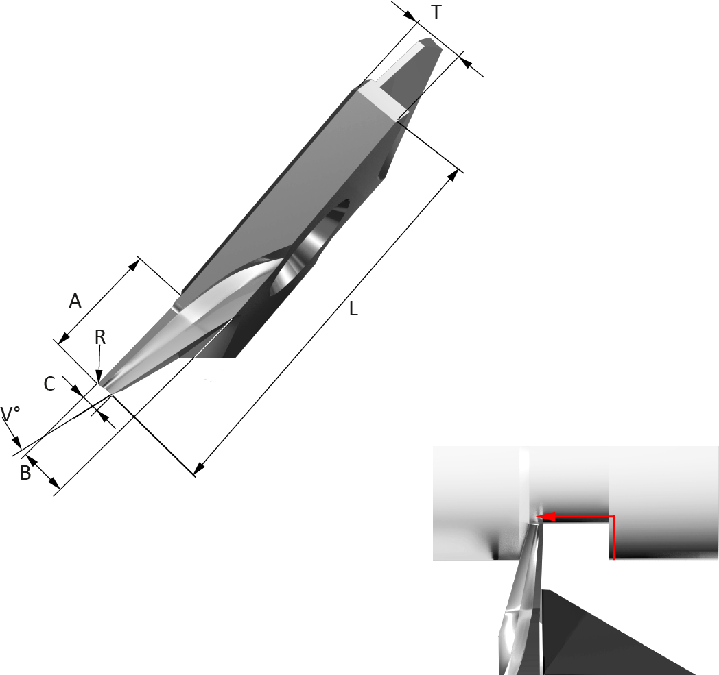 Main Image Article MAS SWISS©line K-Typ Wendeplatte, zum Hinterdrehen mit Stahl und anderen harten und Langspanenden Werkstoffen